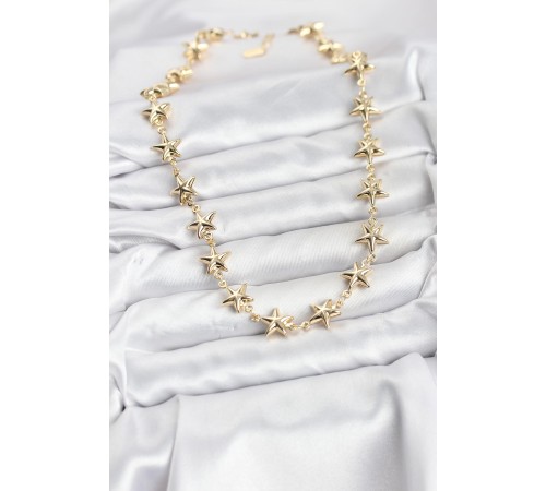 Yıldız Model Pirinç Gold Renk Kadın Kolye