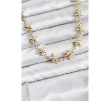Yıldız Model Pirinç Gold Renk Kadın Kolye