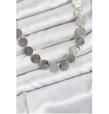 Yuvarlak Plaka Model Gümüş Renk Kadın Kolye