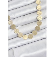 Yuvarlak Plaka Model Gold Renk Kadın Kolye