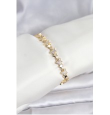 Pirinç Gold Renk VIP Seri Yıldız Model Zirkon Taşlı Kadın Bileklik