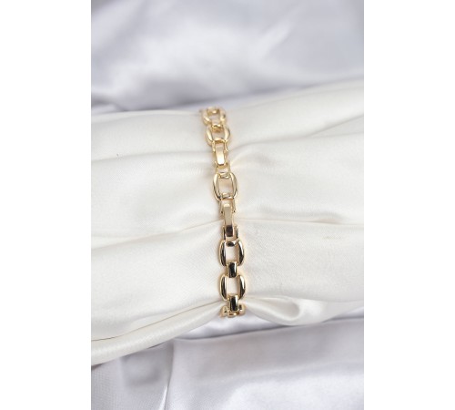 Pirinç Gold Renk VIP Seri Zincir Model Zirkon Taşlı Kadın Bileklik