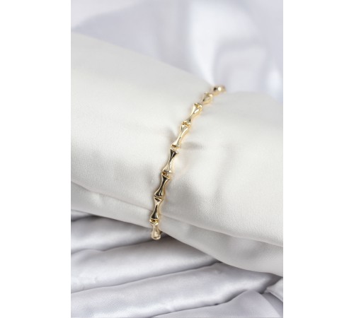 Pirinç Gold Renk VIP Seri İnce Kemik Model Zirkon Taşlı Kadın Bileklik