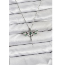 316L Çelik Zincir Gümüş Renk Yusufçuk Model Zirkon Taşlı Kadın Kolye