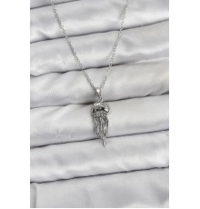 316L Çelik Zincir Gümüş Renk Deniz Anası Model Zirkon Taşlı Kadın Kolye