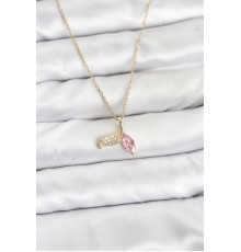 316L Çelik Zincir Gold Renk Balık Kuyruğu Model Zirkon Taşlı Kadın Kolye