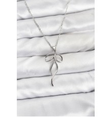 316L Çelik Zincir Gümüş Renk Fiyonk Model Kadın Kolye