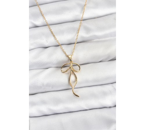 316L Çelik Zincir Gold Renk Fiyonk Model Kadın Kolye