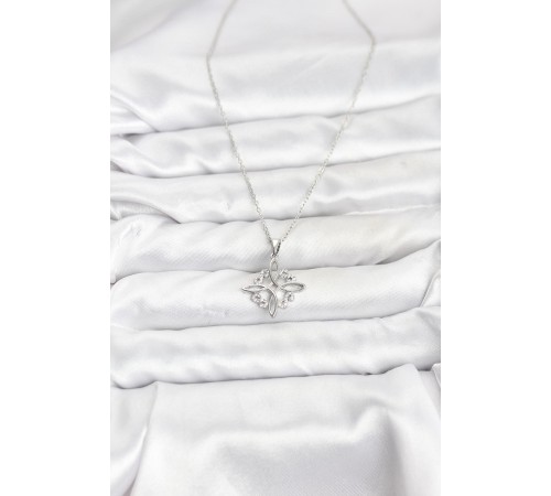 316L Çelik Zincir Gümüş Renk Sonsuzluk Model Zirkon Taşlı Kadın Kolye