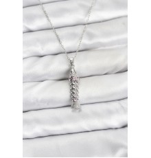 316L Çelik Zincir Gümüş Renk Balık Model Zirkon Taşlı Kadın Kolye