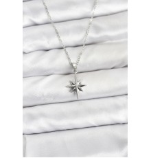 316L Çelik Zincir Gümüş Renk Kutup Yıldızı Model Kadın Kolye