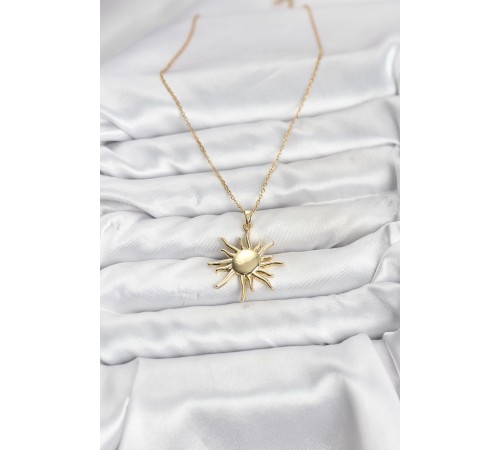 316L Çelik Zincir Gold Renk Güneş Model Kadın Kolye