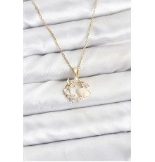 316L Çelik Zincir Gold Renk Deniz Tema Model Zirkon Taşlı Kadın Kolye