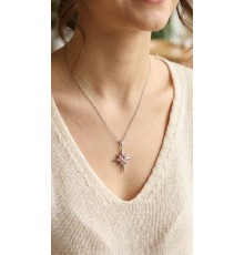 316L Çelik Gümüş Renk Zirkon Taşlı Kutup Yıldızı Model Kadın Kolye