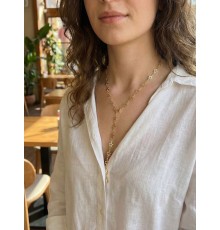 Pirinç Gold Renk Yıldızlı Kadın Y Kolye