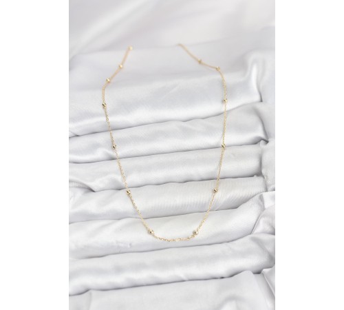 CM 14K Gold Renk Minik Top Zincirli Kadın Kolye
