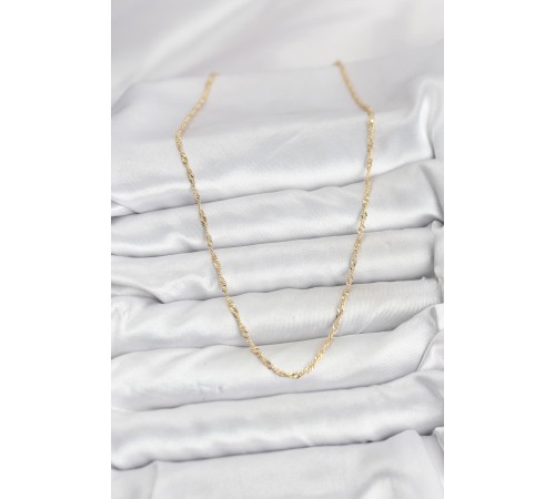 CM 14K Gold Renk Yassı Burgulu Model Kadın Kolye