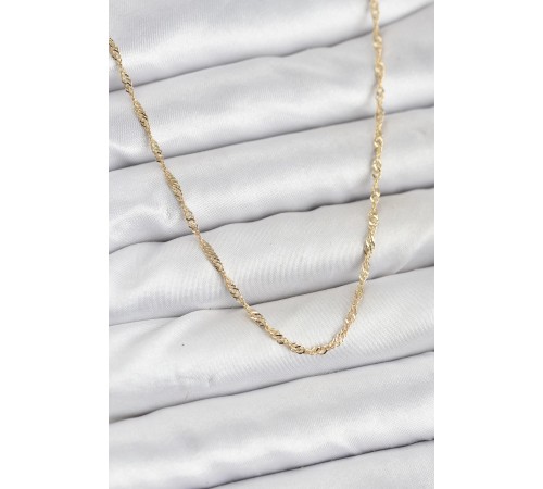 CM 14K Gold Renk Yassı Burgulu Model Kadın Kolye