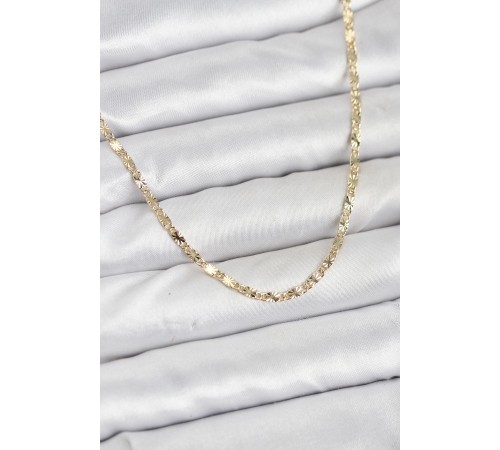 CM 14K Gold Renk Lazerli Zincir Model Kadın Kolye