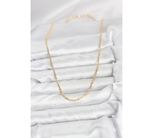 CM 14K Gold Renk Ezme Burgu Zincir Model 60 cm Kadın Kolye