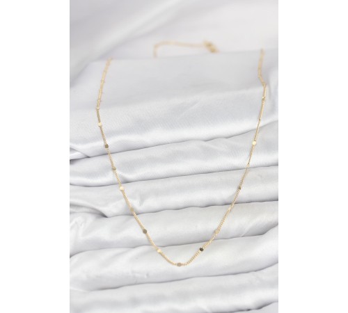 CM 14K Gold Renk Ezme Pul Model 60 cm Kadın Kolye