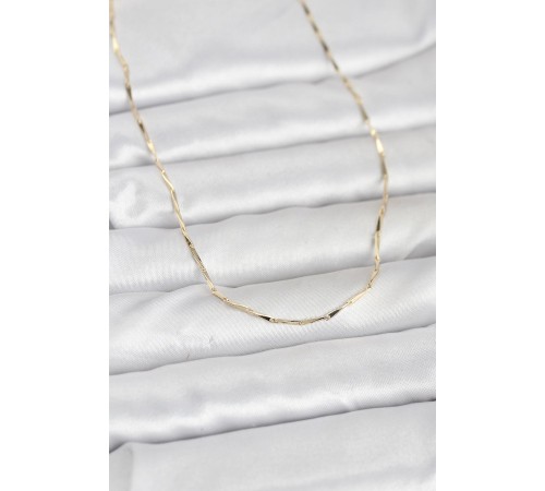 CM 14K Gold Renk Çubuk Kesme Zincir Model 60 cm Kadın Kolye