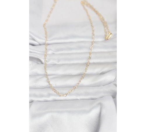 CM 14K Gold Renk Kalp Zincirli 60 cm Kadın Kolye