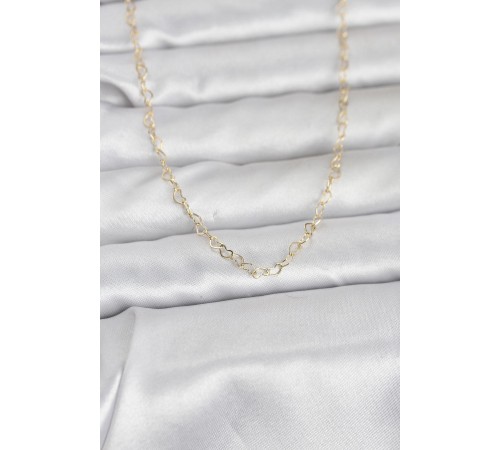 CM 14K Gold Renk Kalp Zincirli 60 cm Kadın Kolye