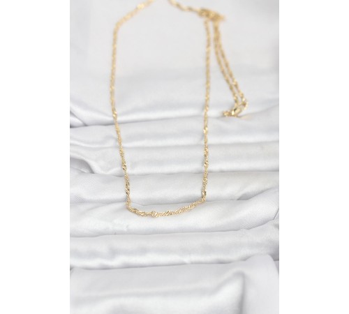 CM 14K Gold Renk Burgu Zincirli 60 cm Kadın Kolye