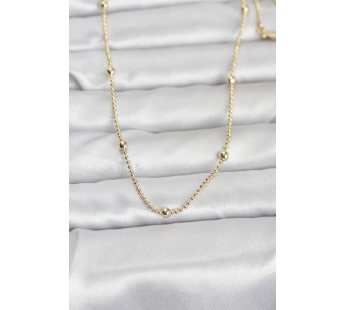 CM 14K Gold Renk Top Zincir 60 cm Kadın Kolye