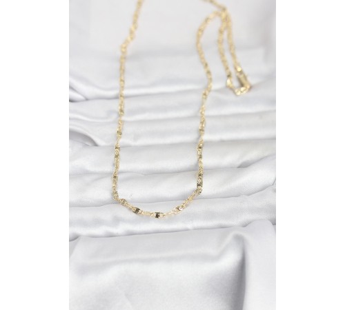 CM 14K Gold Renk Lazerli Gemici Zincir Model 60 cm Kadın Kolye