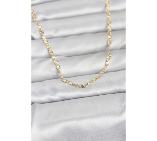 CM 14K Gold Renk Lazer Zincirli Model 60 cm Kadın Kolye