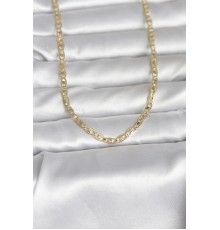 CM 14K Gold Renk Lazer Kesim Zincirli Model 60 cm Kadın Kolye