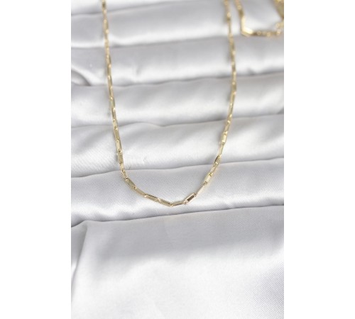 CM 14K Gold Renk İnce Ataç Zincir Model 60 cm Kadın Kolye