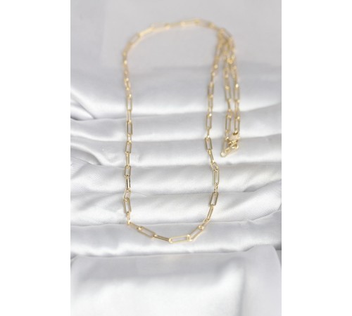 CM 14K Gold Renk Ataç Zincirli Model 60 cm Kadın Kolye