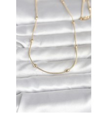 CM 14K Gold Renk Yılan Zincirli Damla Topçuk Model 60 cm Kadın Kolye