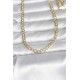 CM 14K Gold Renk Kalın Zincir Model 60 cm Kadın Kolye