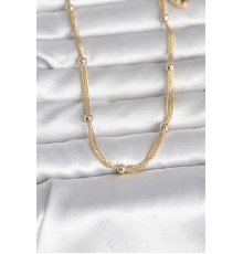 CM 14K Gold Renk Topçuk Model 60 cm Kadın Kolye