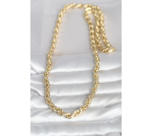 CM 14K Gold Renk Kalın Burgu Zincirli Model 60 cm Kadın Kolye