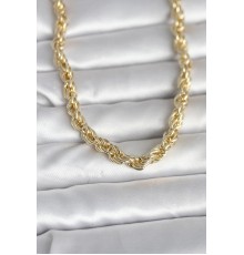 CM 14K Gold Renk Kalın Burgu Zincirli Model 60 cm Kadın Kolye