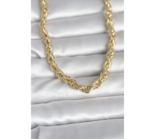 CM 14K Gold Renk Kalın Burgu Zincirli Model 60 cm Kadın Kolye