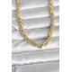 CM 14K Gold Renk Kalın Burgu Zincirli Model 60 cm Kadın Kolye