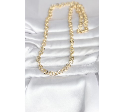 CM 14K Gold Renk Kalın Halka Zincirli 60 cm Kadın Kolye