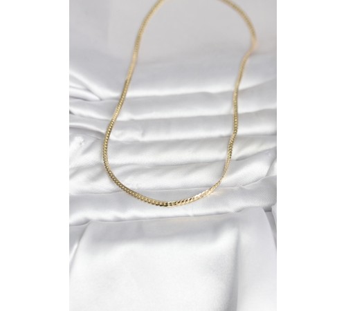 CM 14K Gold Renk Yassı Zincir Model 45 cm Kadın Kolye