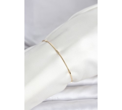 CM 14K Gold Renk Barlı Yılan Zincir Model Kadın Bileklik