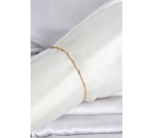 CM 14K Gold Renk Ezme Burgu Zincir Model Kadın Bileklik