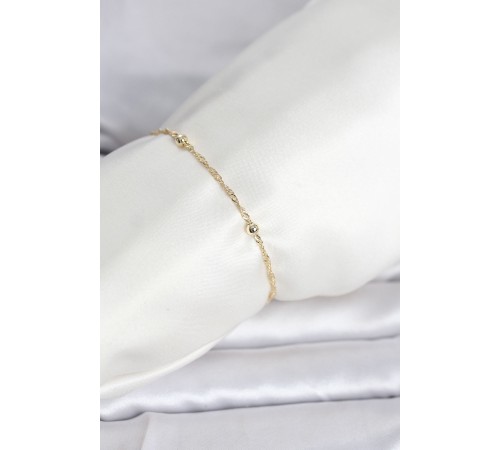 CM 14K Gold Renk Burgu Topçuk Model Kadın Bileklik