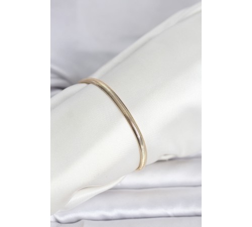 CM 14K Gold Renk Yassı Yılan Zincir Model Kadın Bileklik