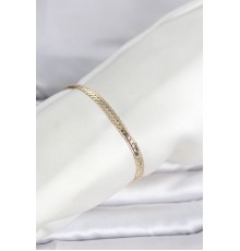 CM 14K Gold Renk Lazerli Yassı Zincir Model Kadın Bileklik