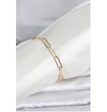 CM 14K Gold Renk Kalın Ataç Zincir Model Kadın Bileklik